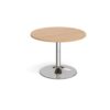 Trumpet base circular boardroom table 1000mm chrome base beech top - TB10C-C-B