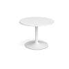 Trumpet base circular boardroom table 1000mm white base white top - TB10C-WH-WH