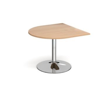 Trumpet base radial extension table 1000mm x 1000mm chrome base beech top - TB10D-C-B