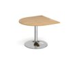 Trumpet base radial extension table 1000mm x 1000mm chrome base oak top - TB10D-C-O
