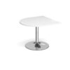 Trumpet base radial extension table 1000mm x 1000mm chrome base white top - TB10D-C-WH