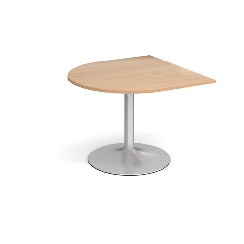 Trumpet base radial extension table 1000mm x 1000mm silver base beech top - TB10D-S-B
