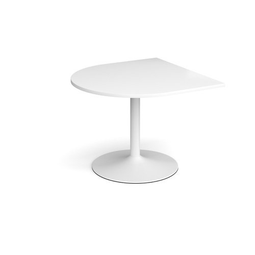 Trumpet base radial extension table 1000mm x 1000mm white base white top - TB10D-WH-WH