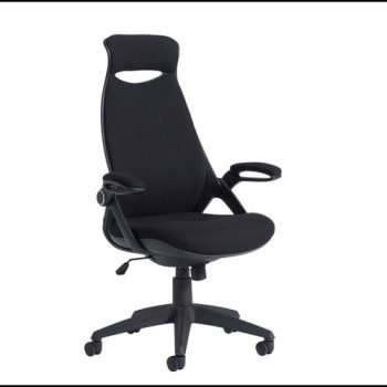 Tuscan high back fabric managers chair with head support black - TUS300T1-K
