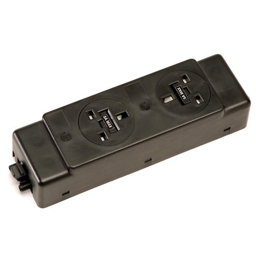 Under desk power bar 2 x UK sockets black - PMK205-E