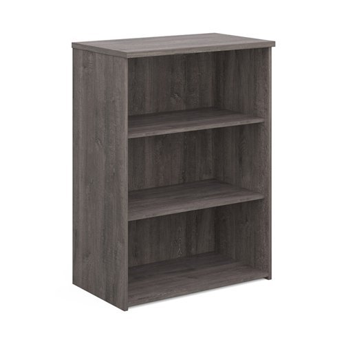 Universal bookcase 1090mm high with 2 shelves grey oak - R1090GO