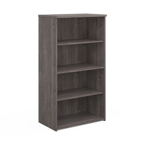 Universal bookcase 1440mm high with 3 shelves grey oak - R1440GO