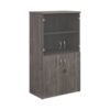 Universal combination unit with glass upper doors 1440mm high with 3 shelves grey oak - R1440COMGO