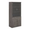 Universal combination unit with glass upper doors 1790mm high with 4 shelves grey oak - R1790COMGO