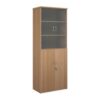Universal combination unit with glass upper doors 2140mm high with 5 shelves beech - R2140COMB