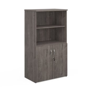 Universal combination unit with open top 1440mm high with 3 shelves grey oak - R1440OPGO