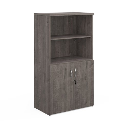 Universal combination unit with open top 1440mm high with 3 shelves grey oak - R1440OPGO