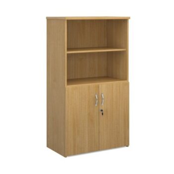 Universal combination unit with open top 1440mm high with 3 shelves oak - R1440OPO