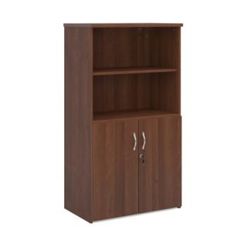 Universal combination unit with open top 1440mm high with 3 shelves walnut - R1440OPW