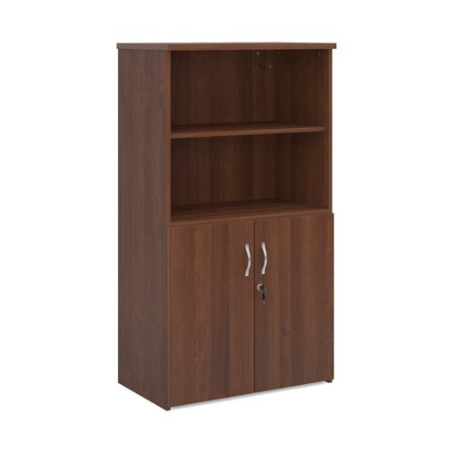 Universal combination unit with open top 1440mm high with 3 shelves walnut - R1440OPW