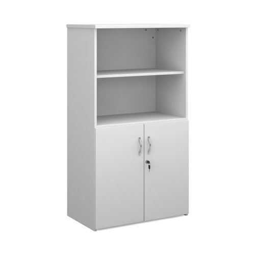 Universal combination unit with open top 1440mm high with 3 shelves white - R1440OPD-WH