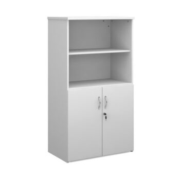 Universal combination unit with open top 1440mm high with 3 shelves white - R1440OPWH