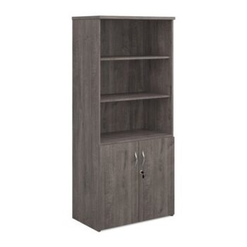 Universal combination unit with open top 1790mm high with 4 shelves grey oak - R1790OPGO