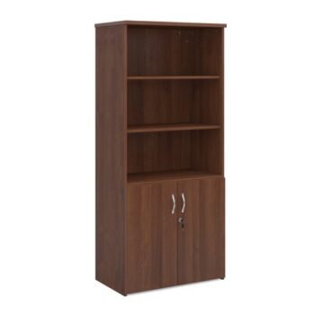 Universal combination unit with open top 1790mm high with 4 shelves walnut - R1790OPW