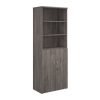 Universal combination unit with open top 2140mm high with 5 shelves grey oak - R2140OPGO