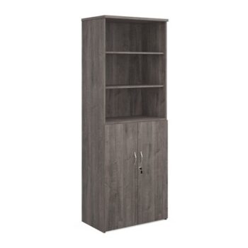 Universal combination unit with open top 2140mm high with 5 shelves grey oak - R2140OPGO