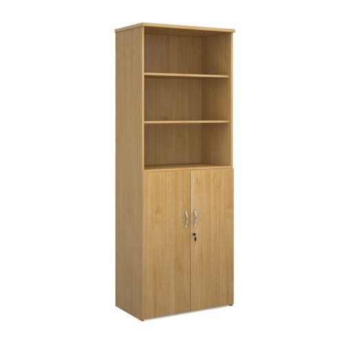 Universal combination unit with open top 2140mm high with 5 shelves oak - R2140OPO