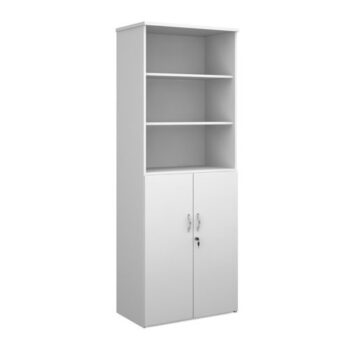 Universal combination unit with open top 2140mm high with 5 shelves white - R2140OPD-WH