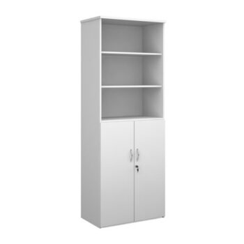 Universal combination unit with open top 2140mm high with 5 shelves white - R2140OPWH