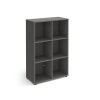 Universal cube storage unit 1295mm high with 6 open boxes and glides grey - UCS3-2-OG