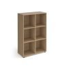 Universal cube storage unit 1295mm high with 6 open boxes and glides oak - UCS3-2-KO