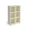 Universal cube storage unit 1295mm high with 6 open boxes and glides white - UCS3-2-WH
