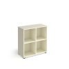Universal cube storage unit 875mm high with 4 open boxes and glides white - UCS2-2-WH