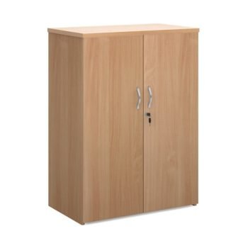 Universal double door cupboard 1090mm high with 2 shelves beech - R1090DB
