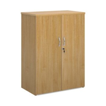 Universal double door cupboard 1090mm high with 2 shelves oak - R1090DO