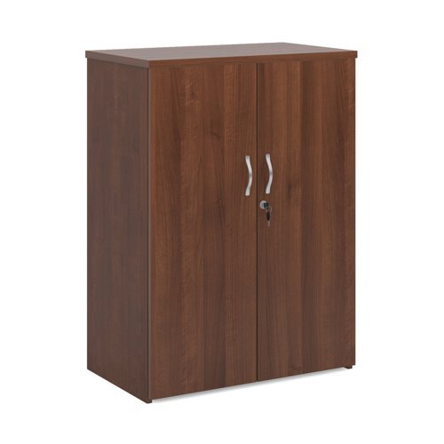 Universal double door cupboard 1090mm high with 2 shelves walnut - R1090DW