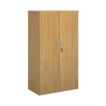 Universal double door cupboard 1440mm high with 3 shelves oak - R1440DO