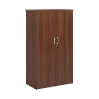Universal double door cupboard 1440mm high with 3 shelves walnut - R1440DW