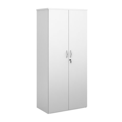 Universal double door cupboard 1790mm high with 4 shelves white - R1790DWH