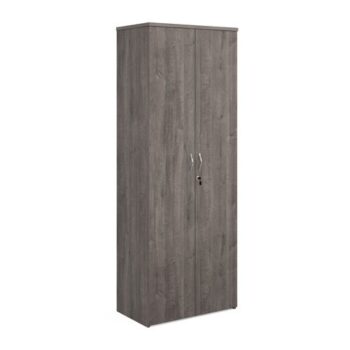 Universal double door cupboard 2140mm high with 5 shelves grey oak - R2140DGO