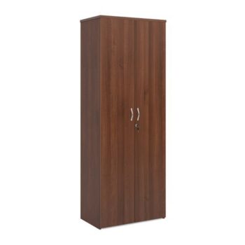 Universal double door cupboard 2140mm high with 5 shelves walnut - R2140DW