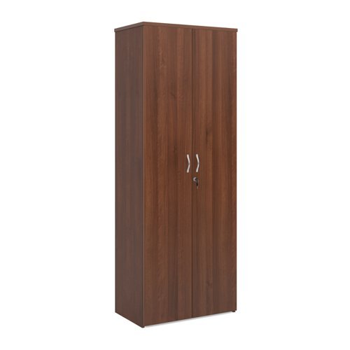 Universal double door cupboard 2140mm high with 5 shelves walnut - R2140DW