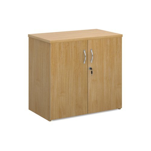 Universal double door cupboard 740mm high with 1 shelf oak - R740DO