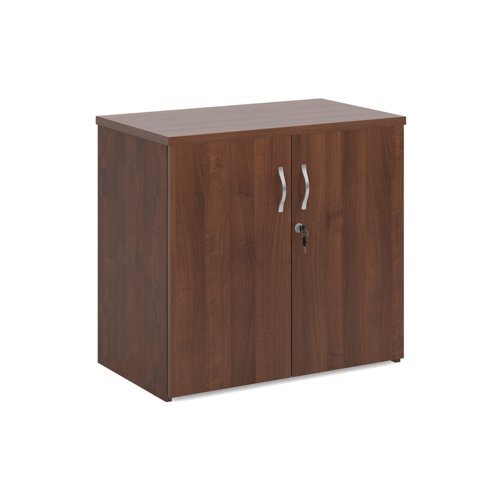 Universal double door cupboard 740mm high with 1 shelf walnut - R740DW