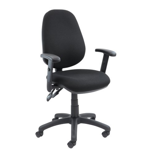 Vantage 100 2 lever PCB operators chair with adjustable arms black - V102-00-K
