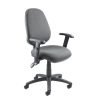 Vantage 100 2 lever PCB operators chair with adjustable arms charcoal - V102-00-C