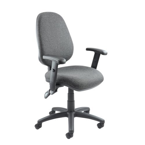 Vantage 100 2 lever PCB operators chair with adjustable arms charcoal - V102-00-C
