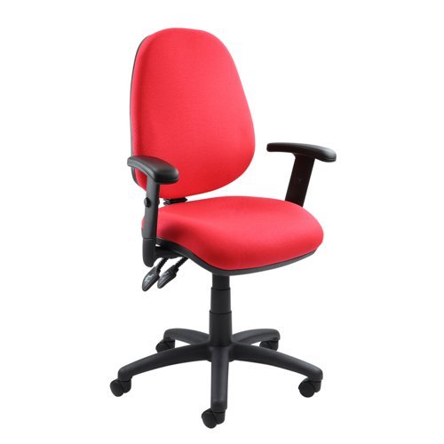 Vantage 100 2 lever PCB operators chair with adjustable arms red - V102-00-R