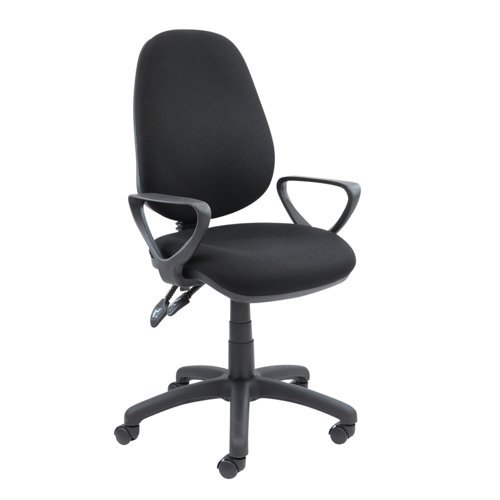 Vantage 100 2 lever PCB operators chair with fixed arms black - V101-00-K