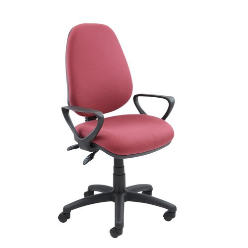 Vantage 100 2 lever PCB operators chair with fixed arms burgundy - V101-00-BU