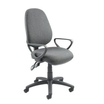 Vantage 100 2 lever PCB operators chair with fixed arms charcoal - V101-00-C